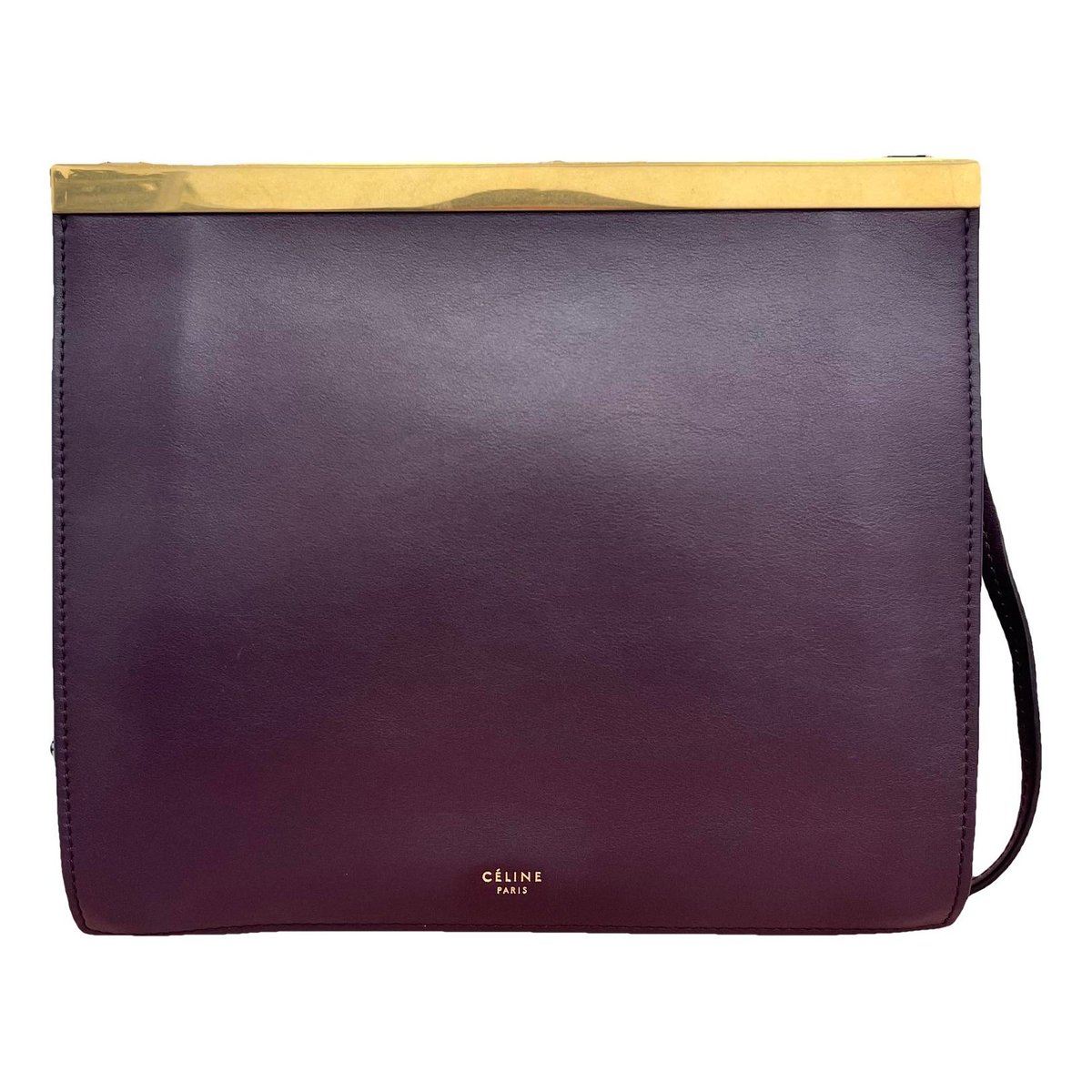 Clasp leather handbag