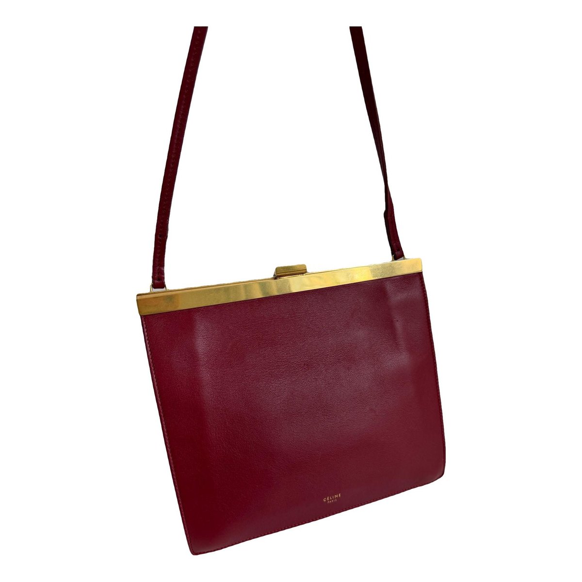 Clasp leather crossbody bag