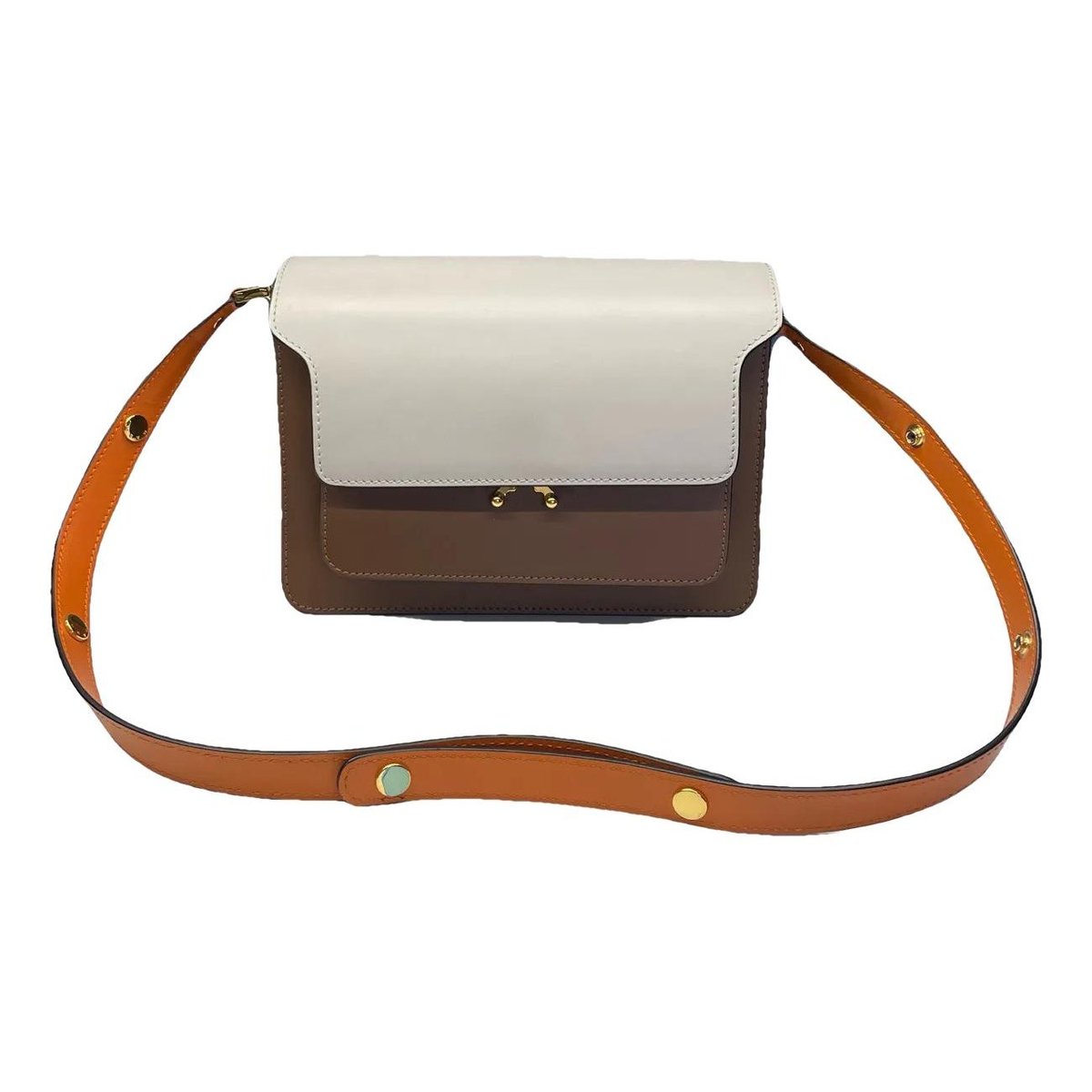 Trunk leather crossbody bag