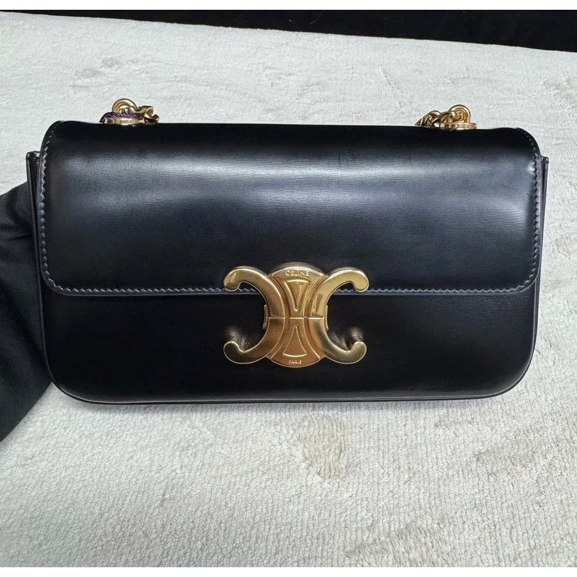 Triomphe chain leather crossbody bag