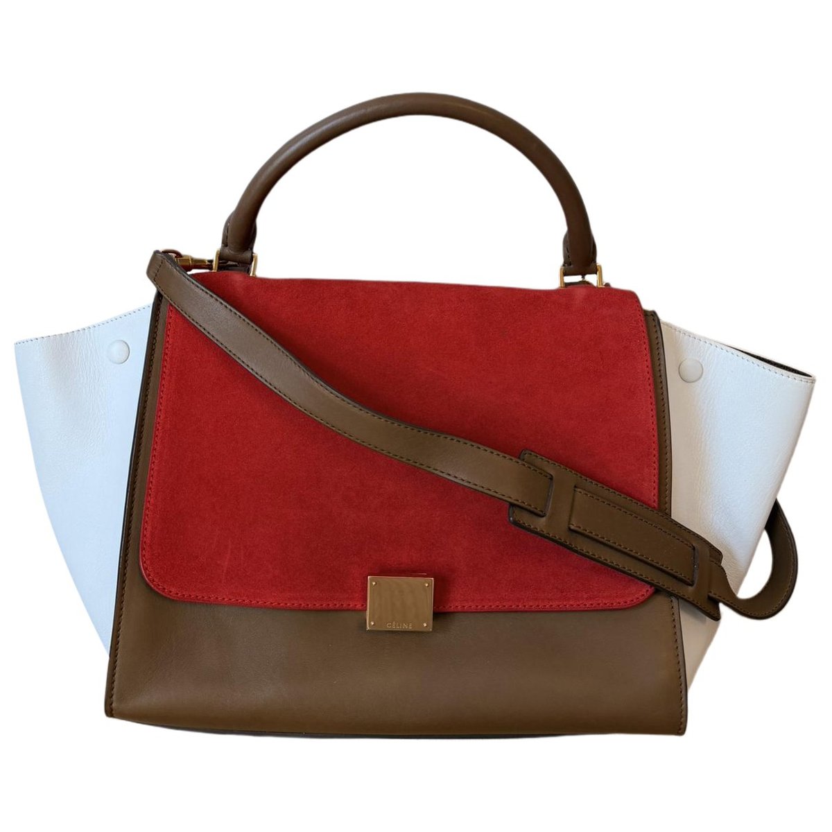 Trapèze leather handbag