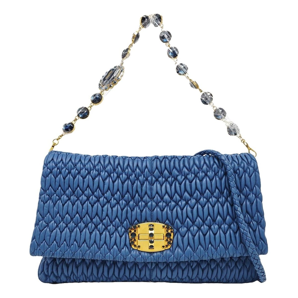 Miu Crystal leather handbag