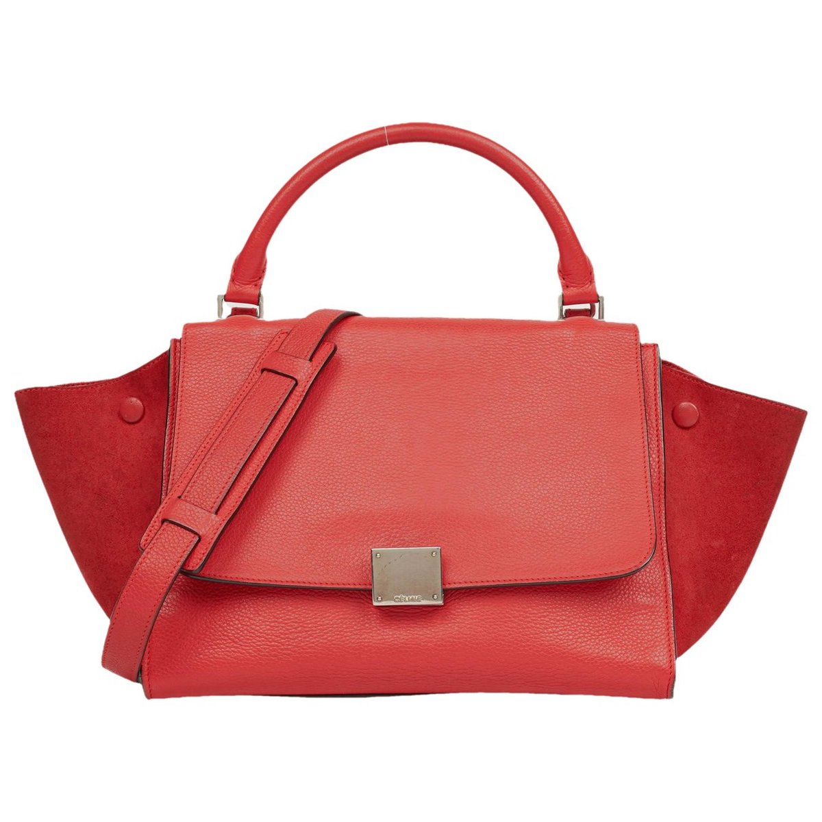 Trapèze leather handbag