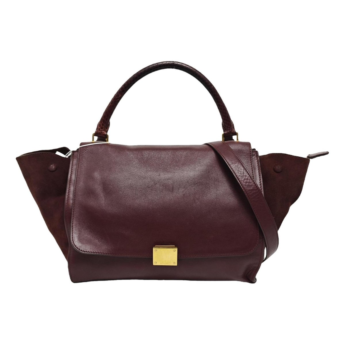 Trapèze leather handbag