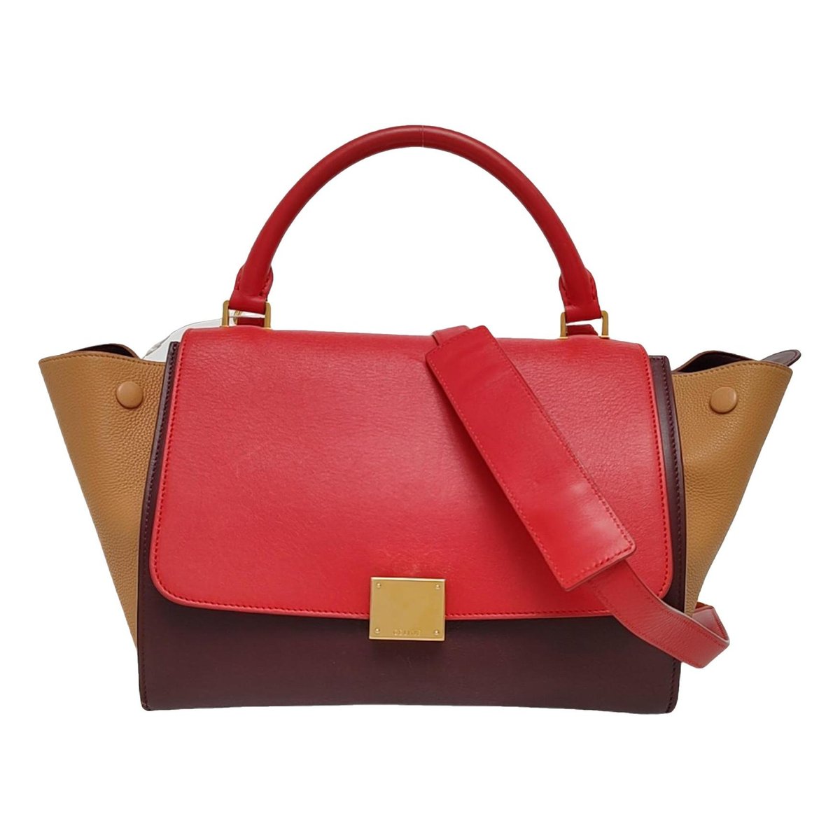 Trapèze leather handbag
