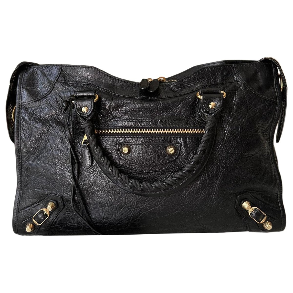 City leather handbag