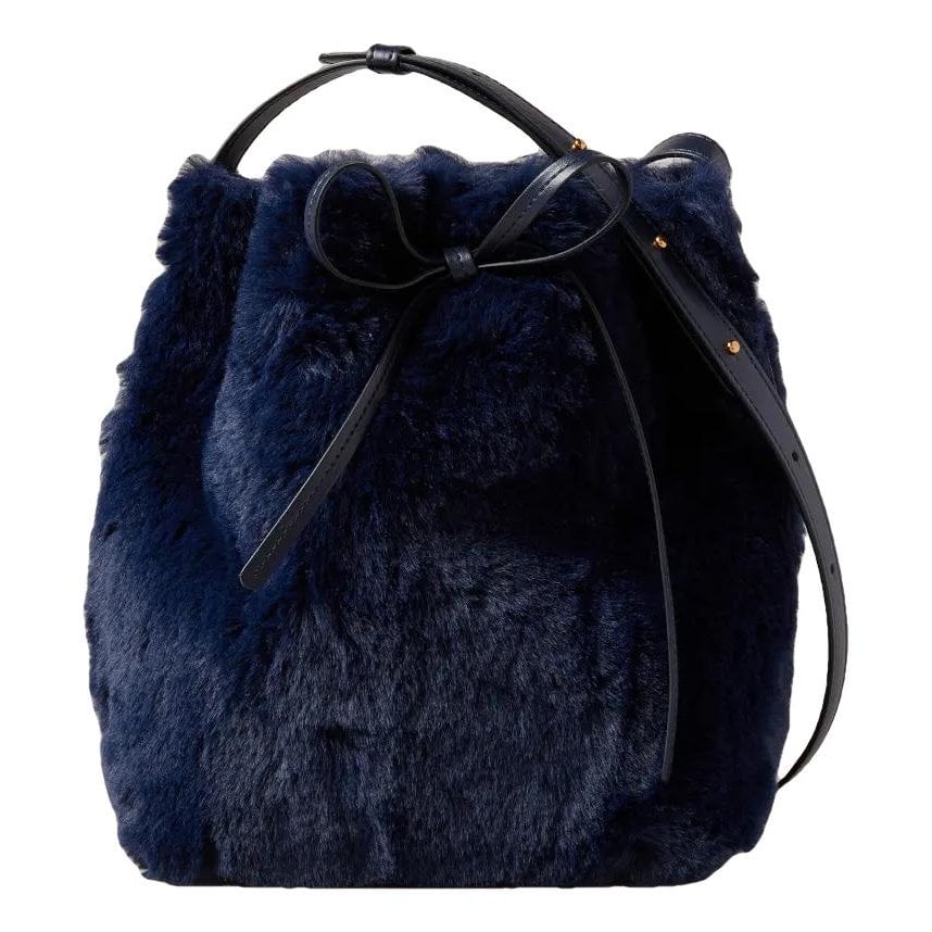 Bucket faux fur handbag