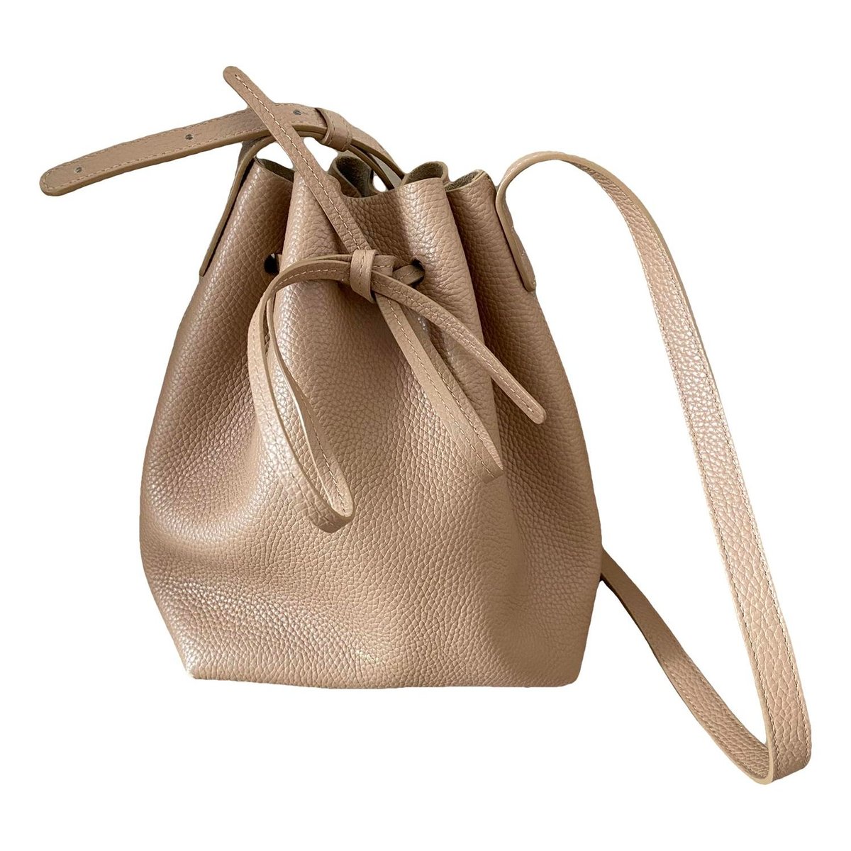 Bucket leather crossbody bag