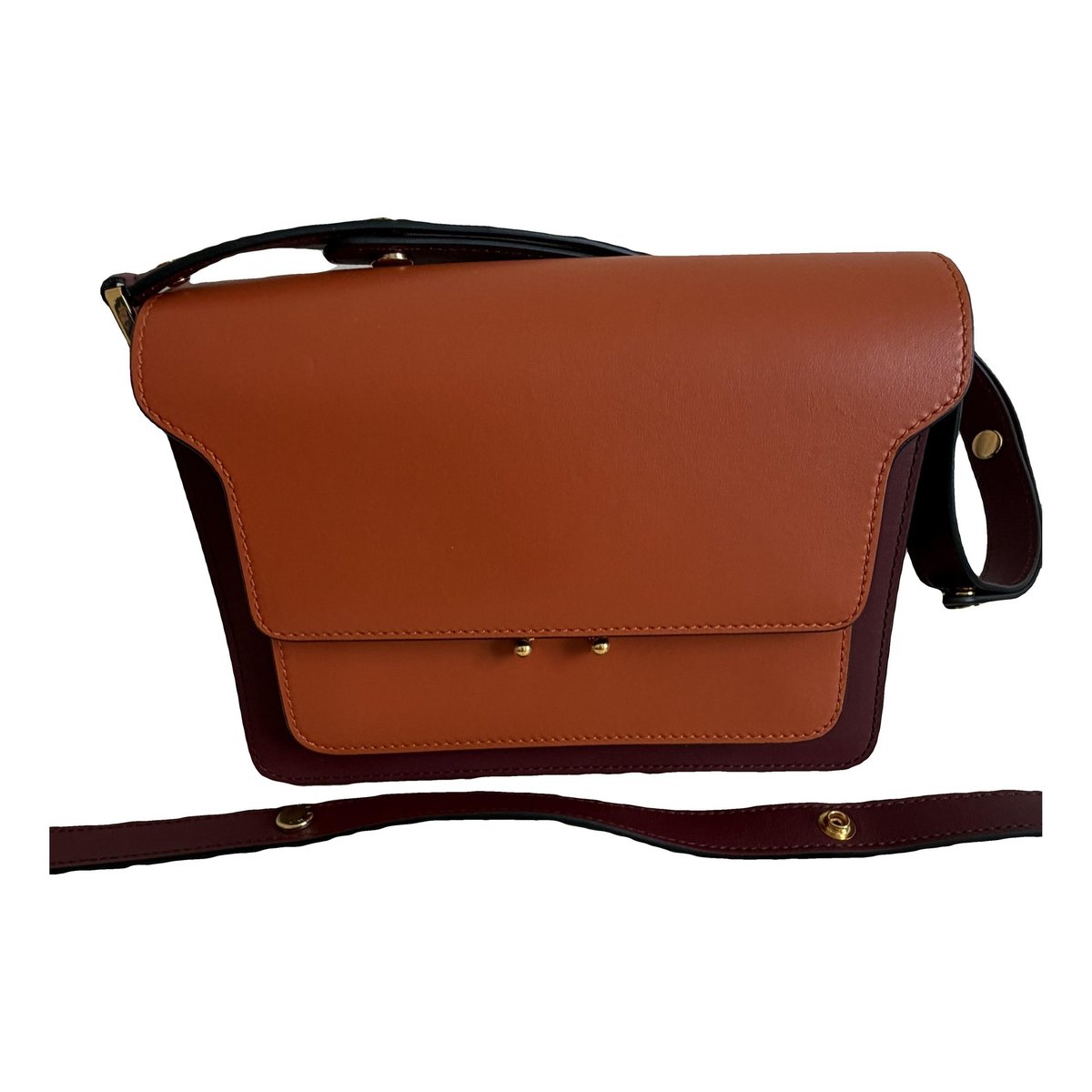 Trunk leather crossbody bag