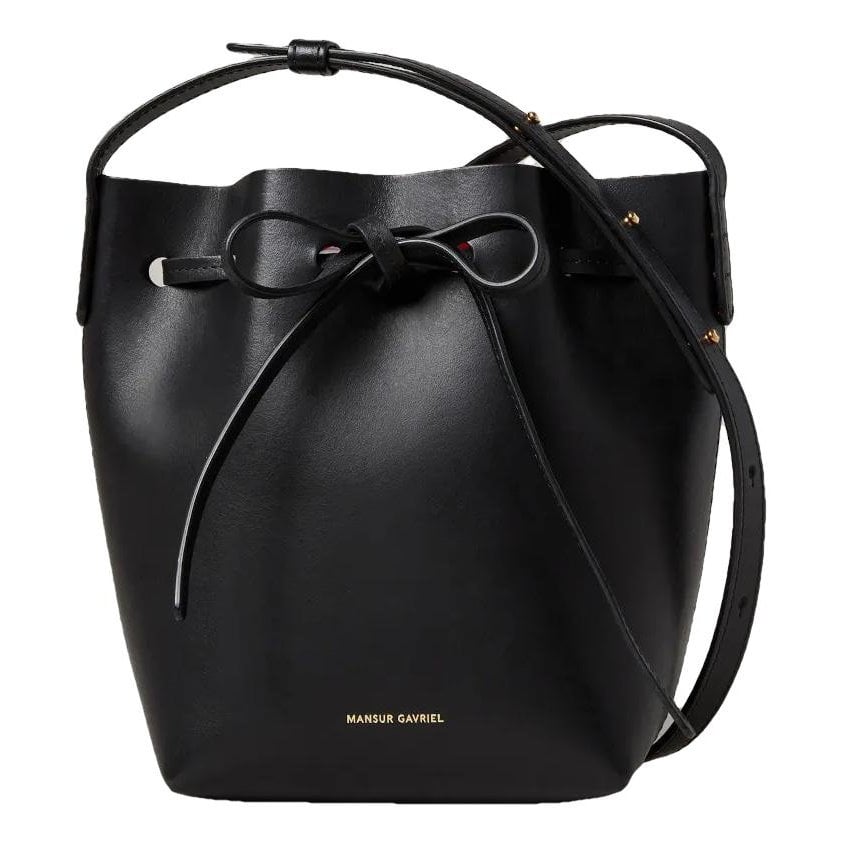Bucket leather handbag
