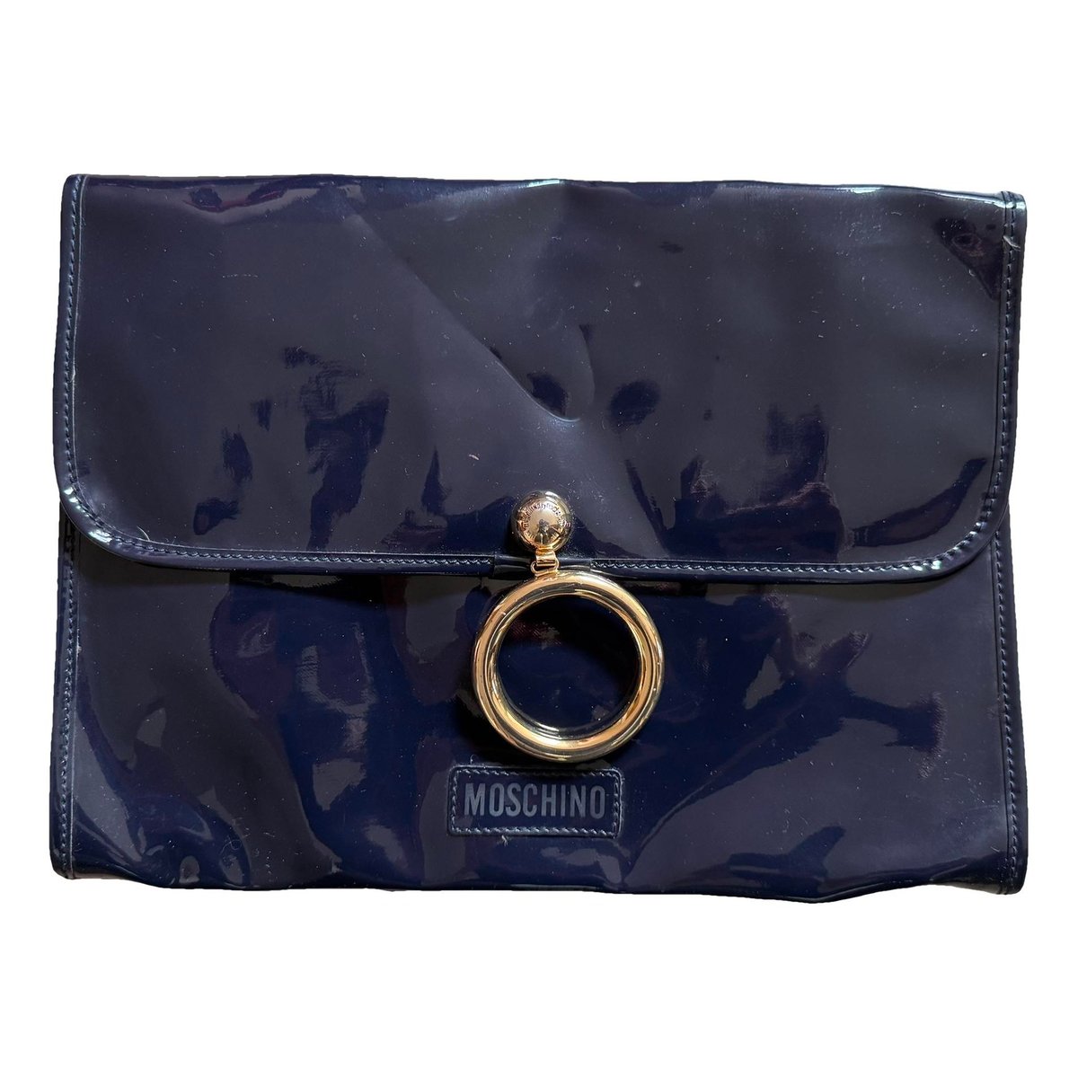 Patent leather clutch bag