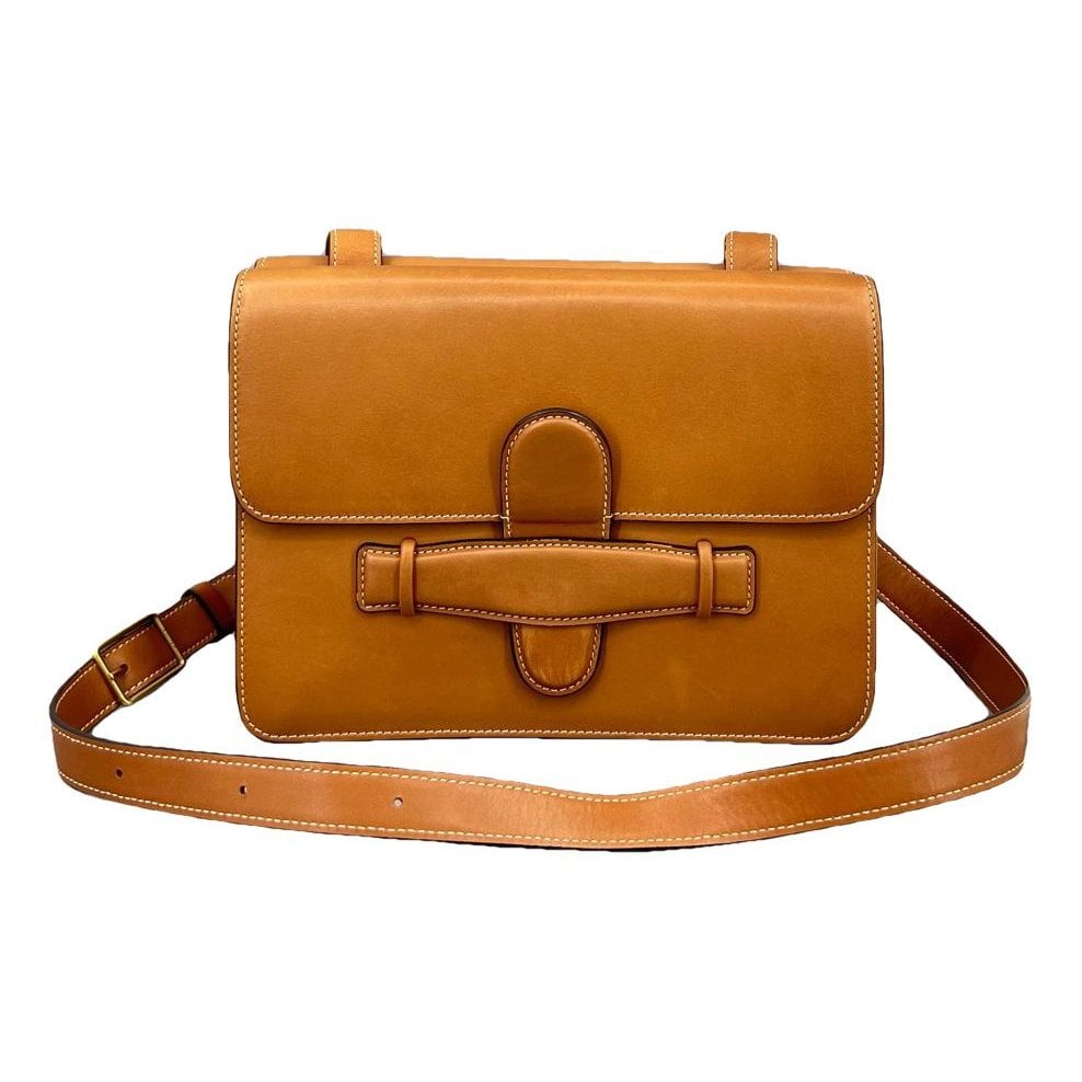 Symmetrical leather crossbody bag