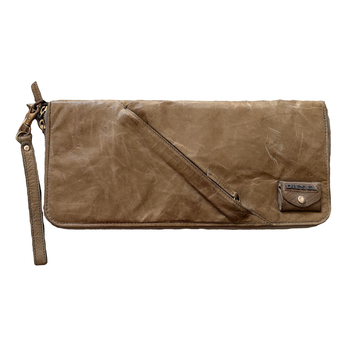 Leather clutch bag