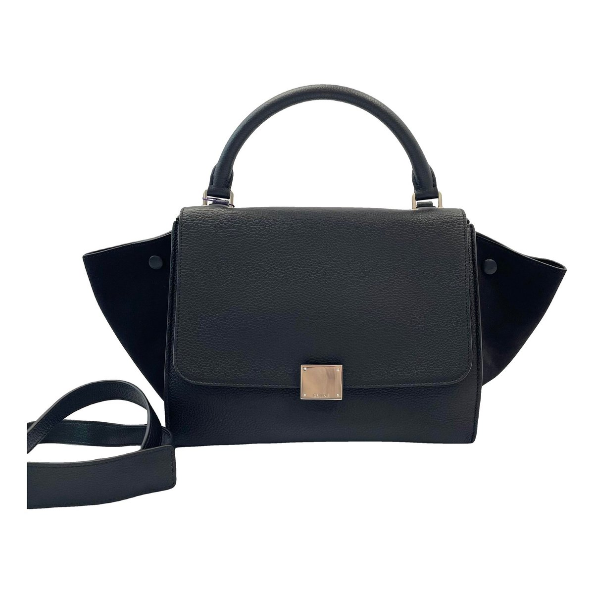 Trapèze leather handbag