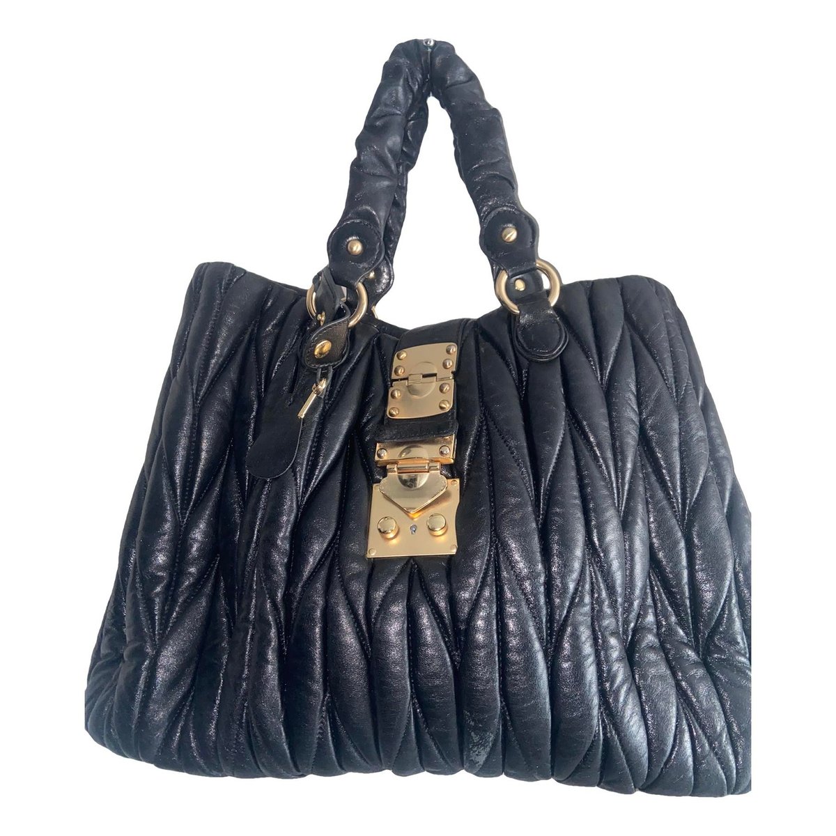Coffer leather handbag