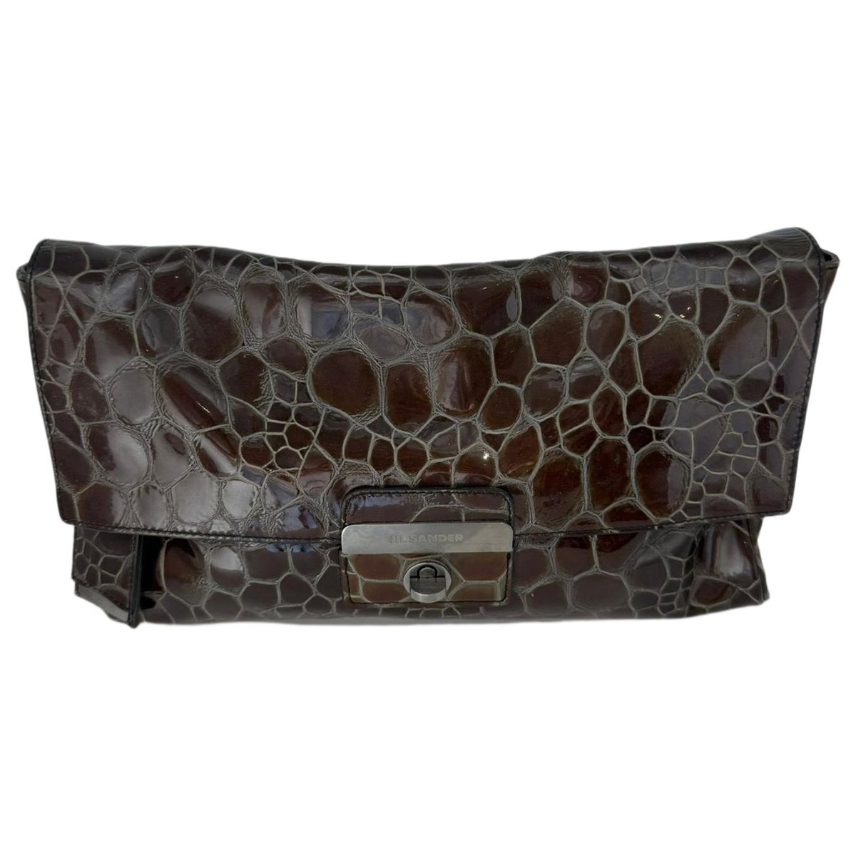 Patent leather clutch bag