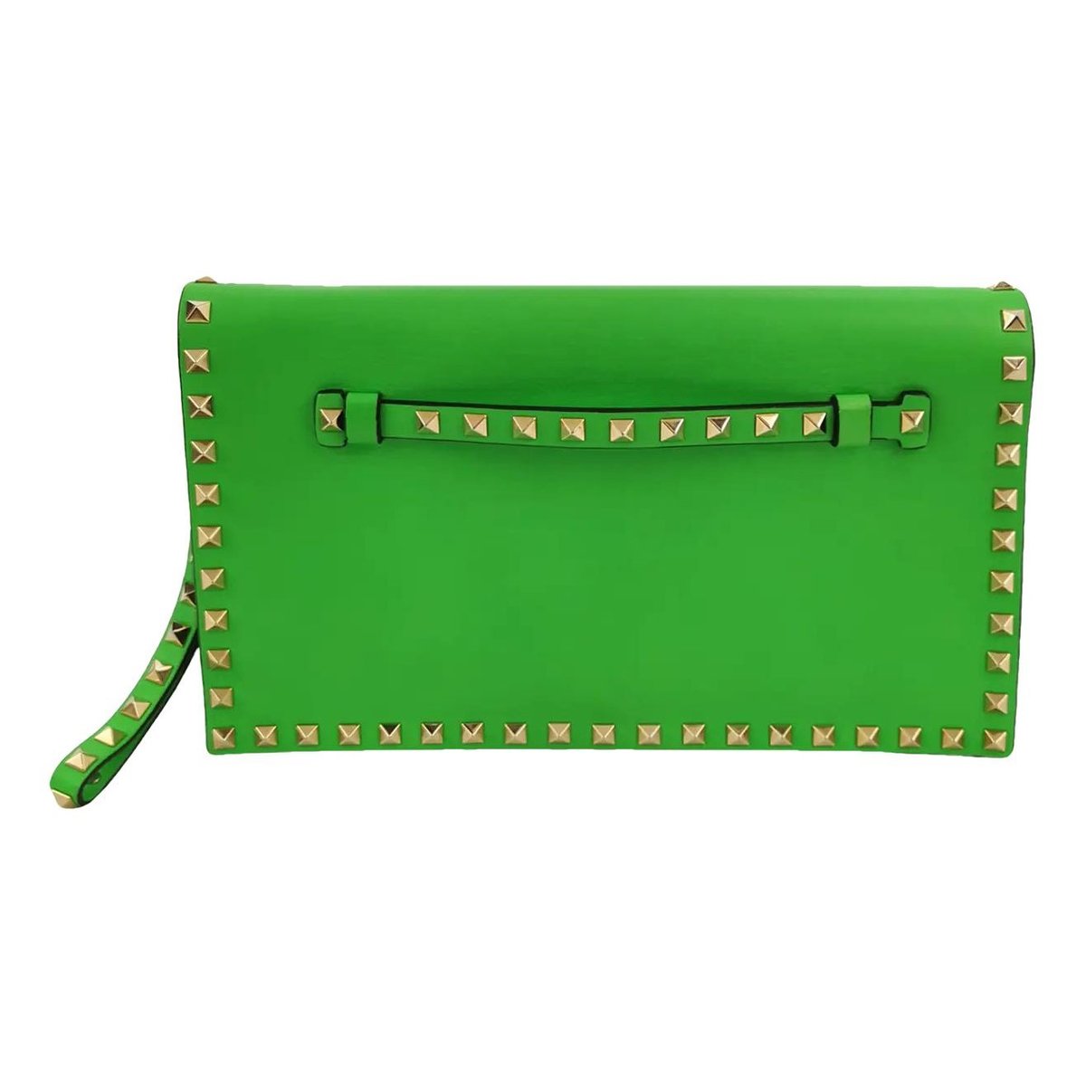 Rockstud leather clutch bag