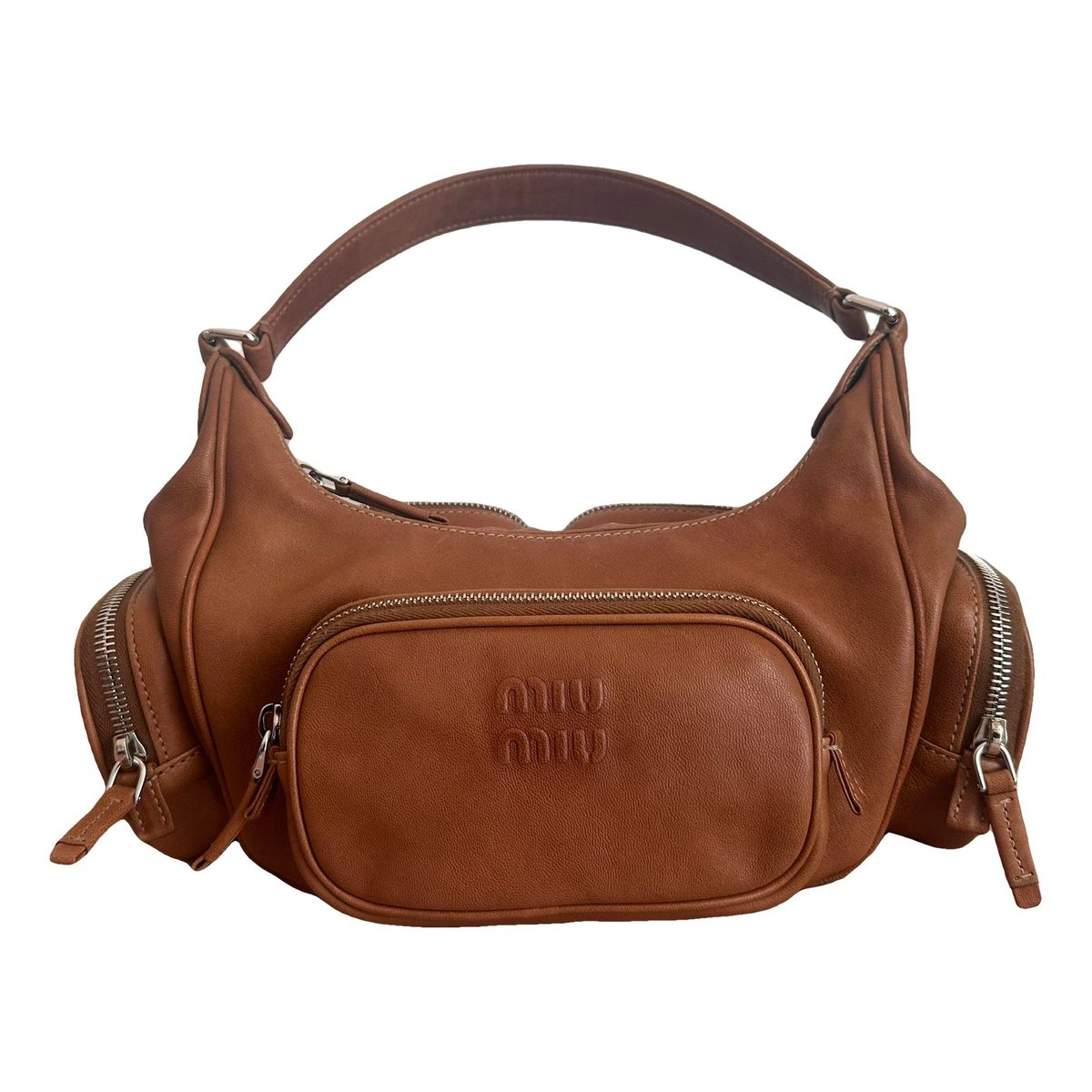 Pocket leather handbag
