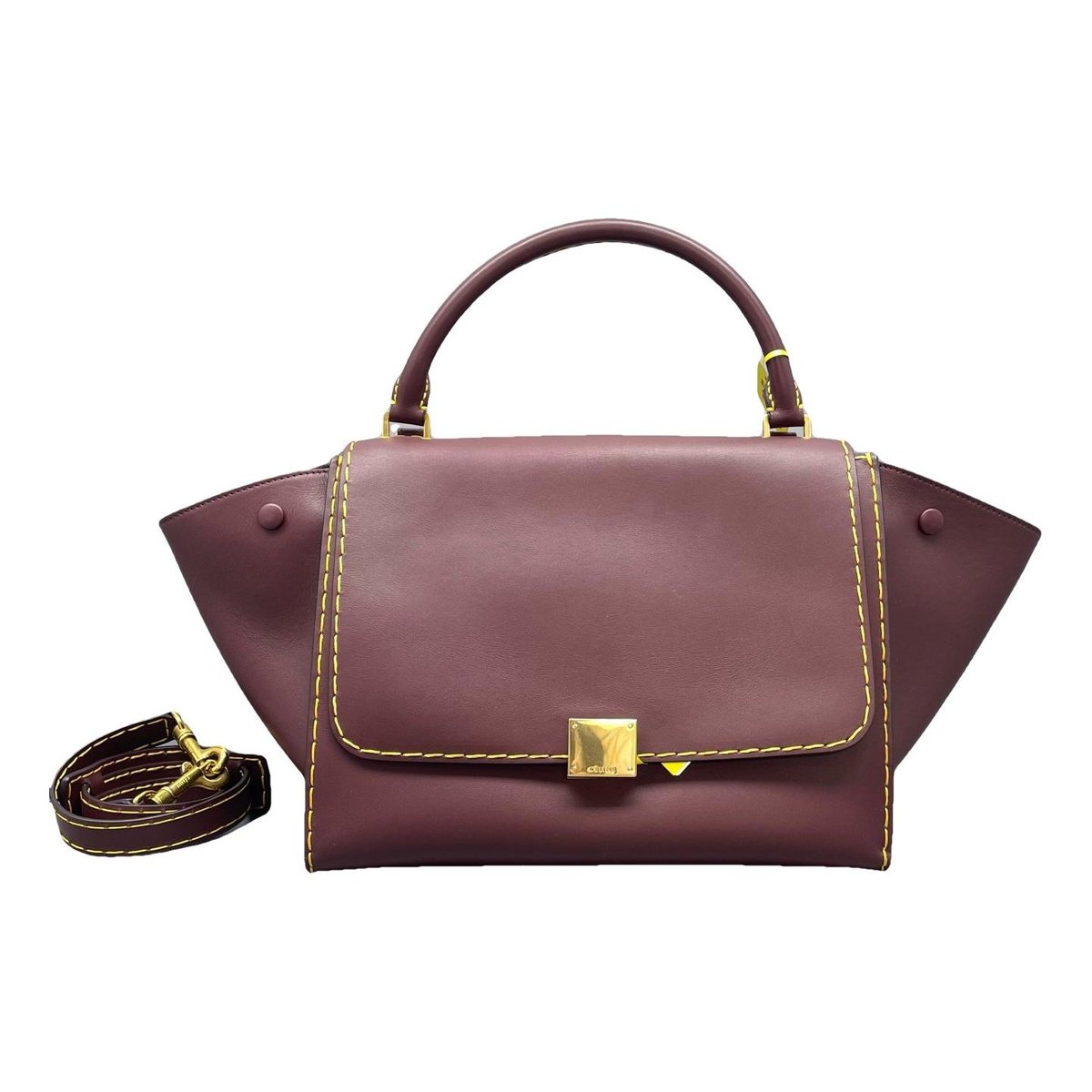 Trapèze leather handbag