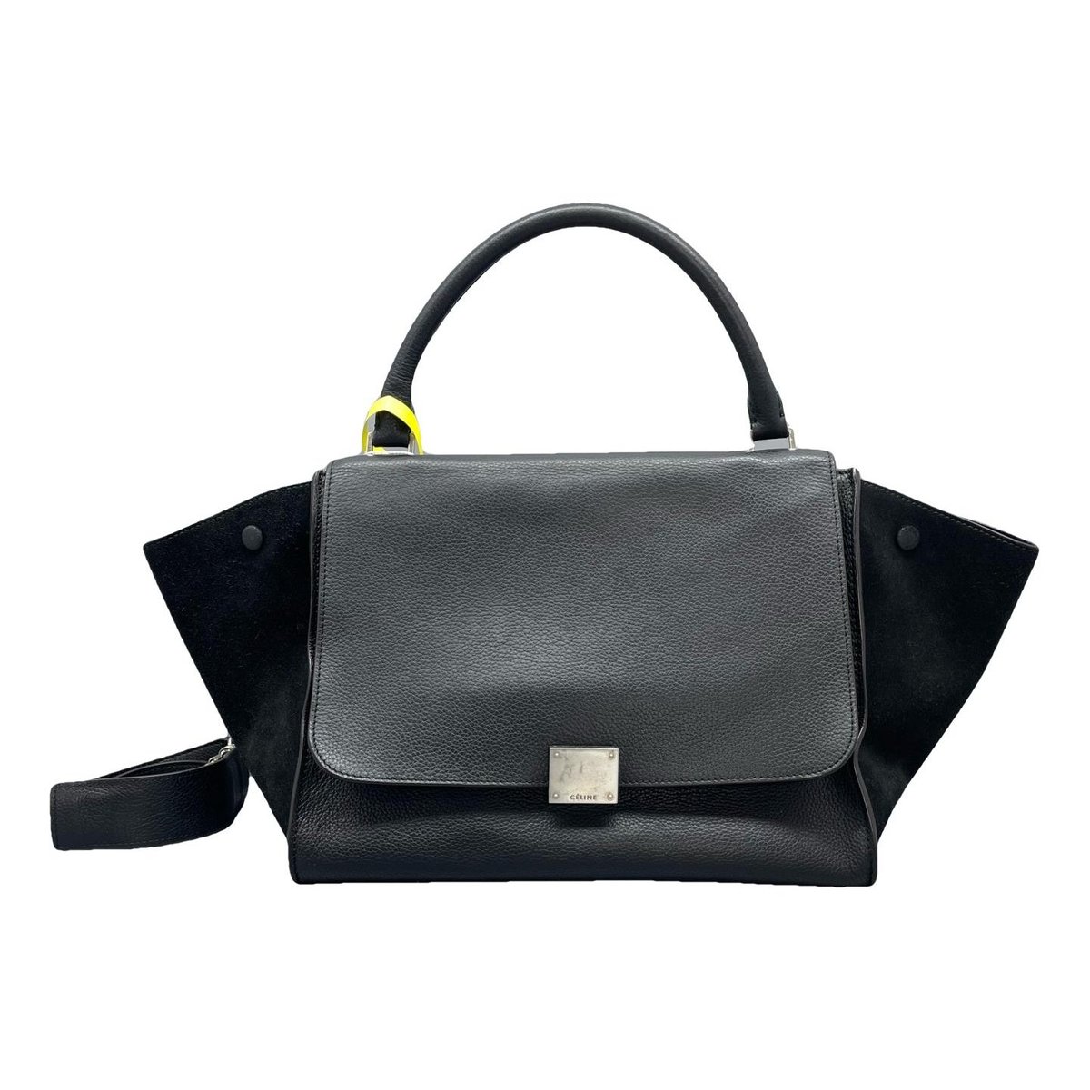 Trapèze leather handbag