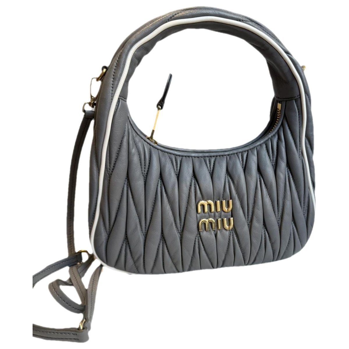 Miu Wander leather crossbody bag