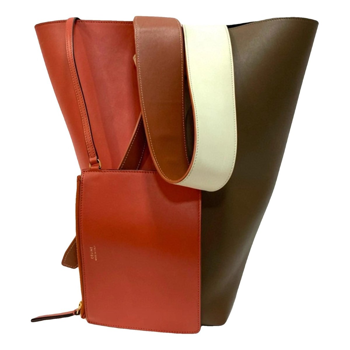 Clasp Bucket leather handbag