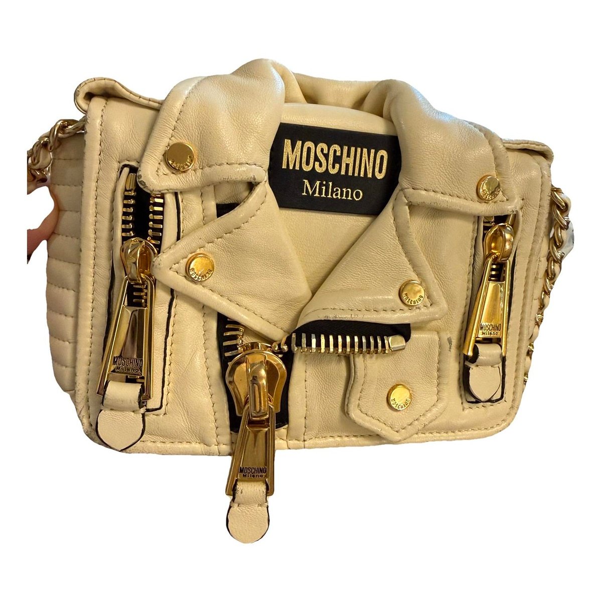 Biker leather handbag