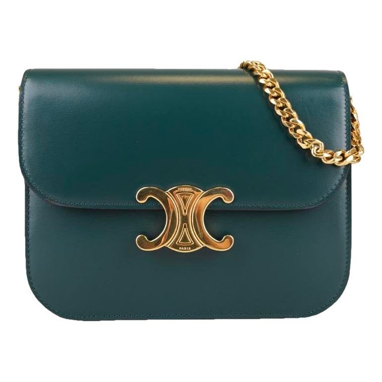 Triomphe chain leather crossbody bag