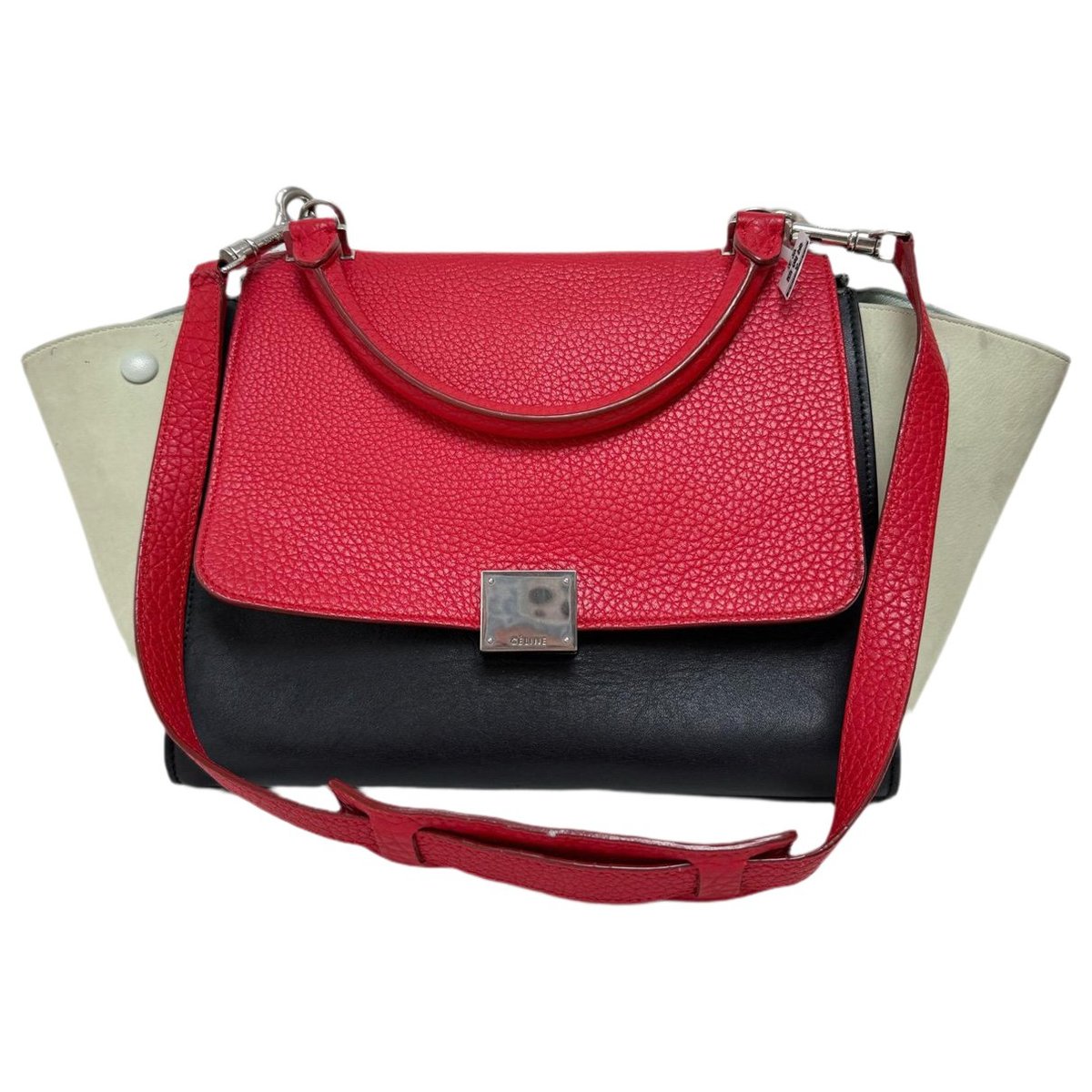 Trapèze leather handbag