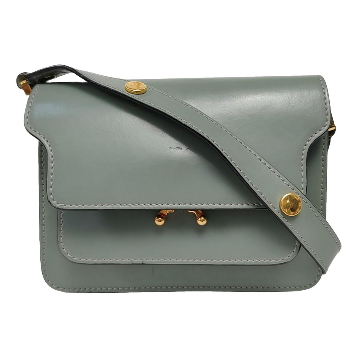 Trunk leather crossbody bag