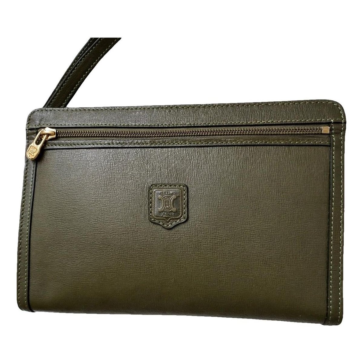 Triomphe Vintage leather clutch bag