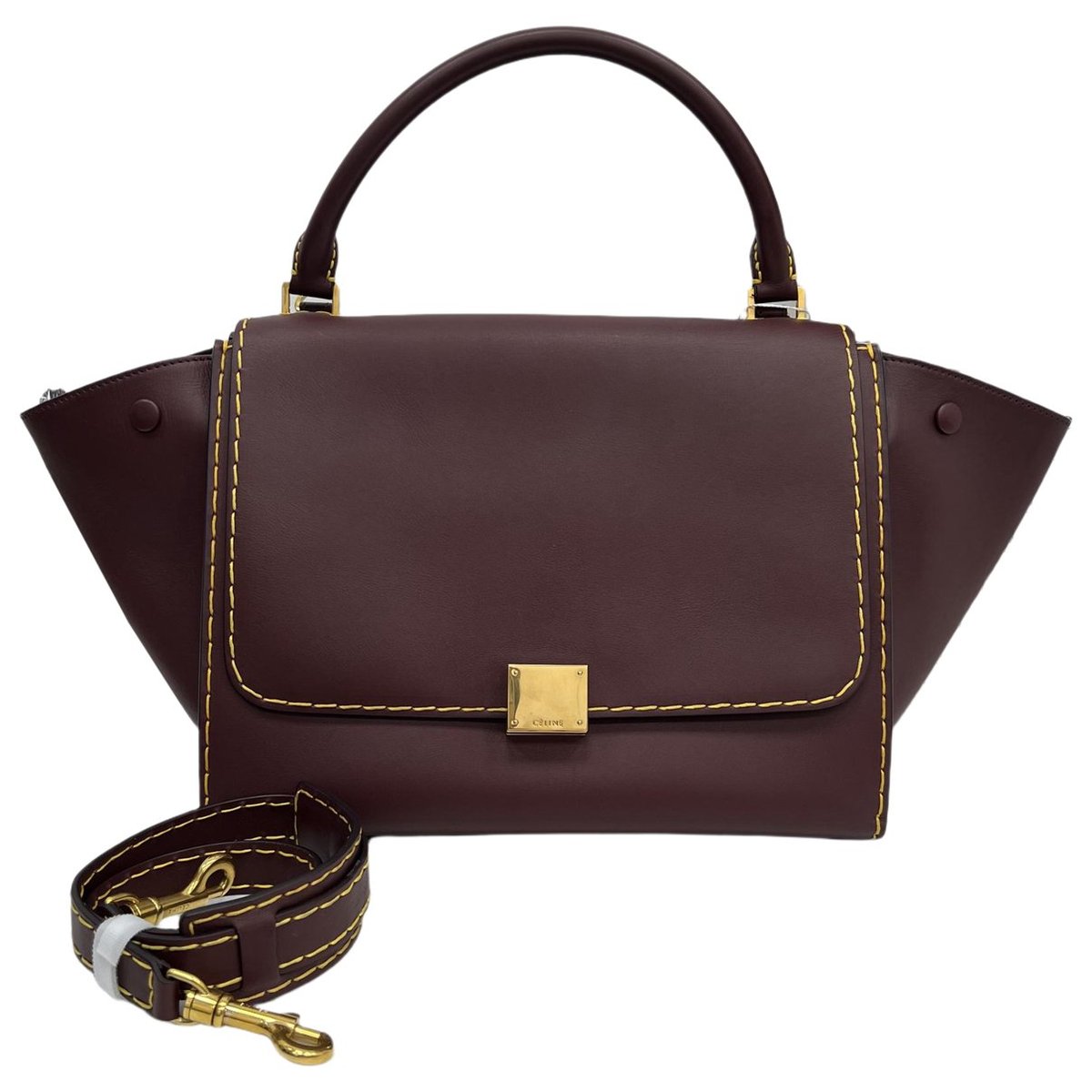 Trapèze leather handbag