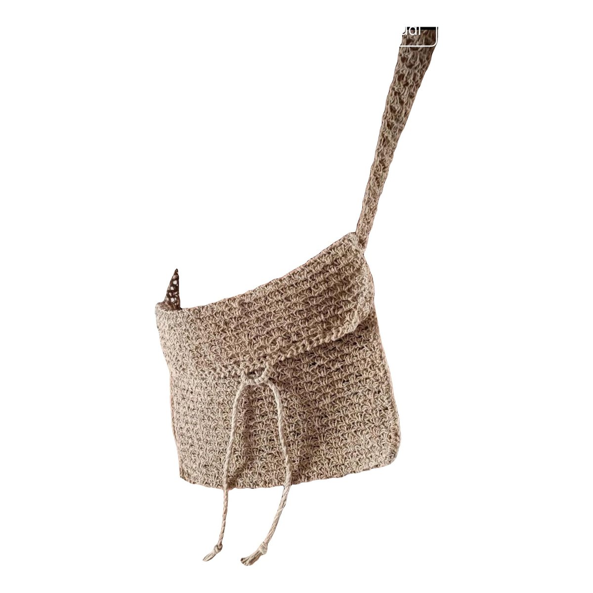 Crochet linen handbag