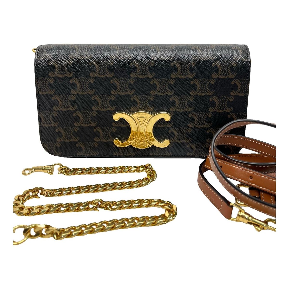 Triomphe Long leather handbag
