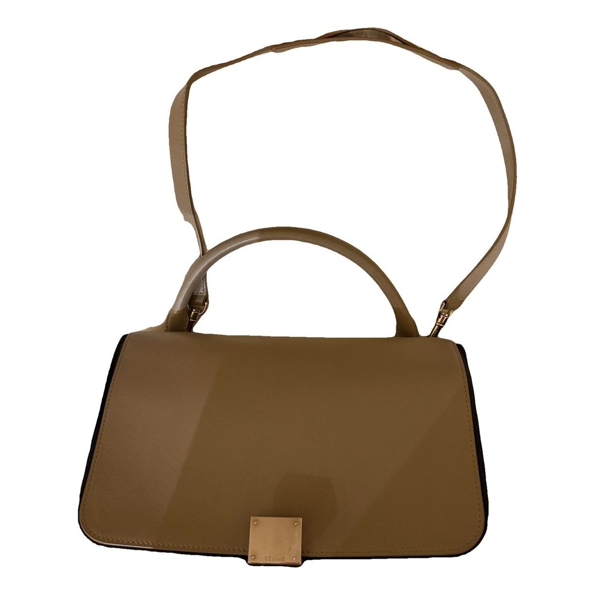 Trapèze leather handbag