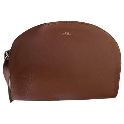 Demi-lune leather clutch bag