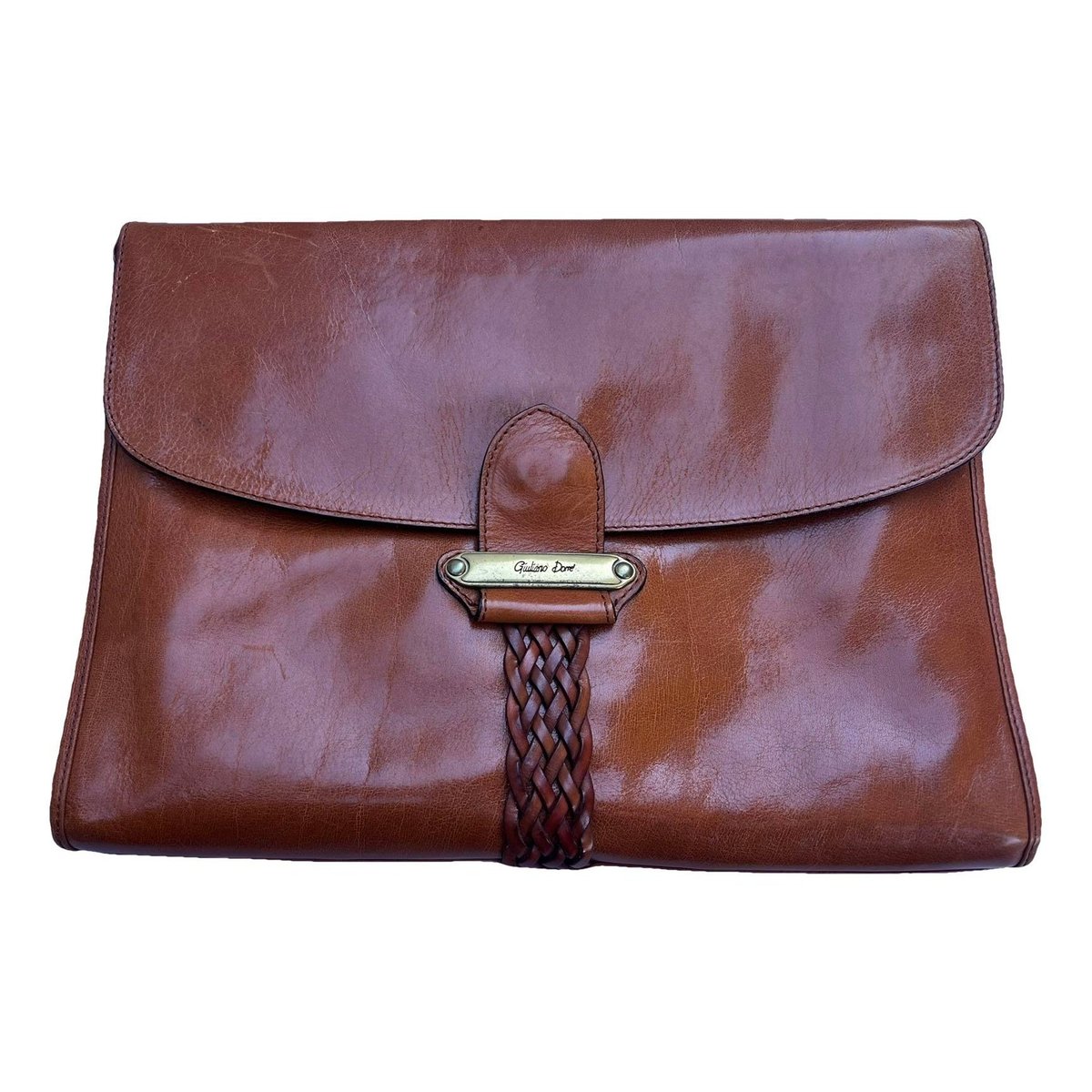 Crochet leather handbag