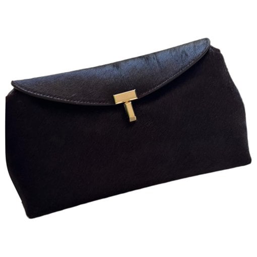 T-Lock pony-style calfskin clutch bag