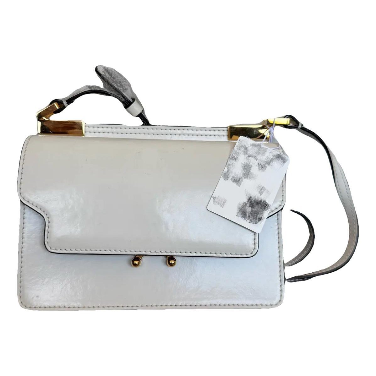 Trunk leather crossbody bag