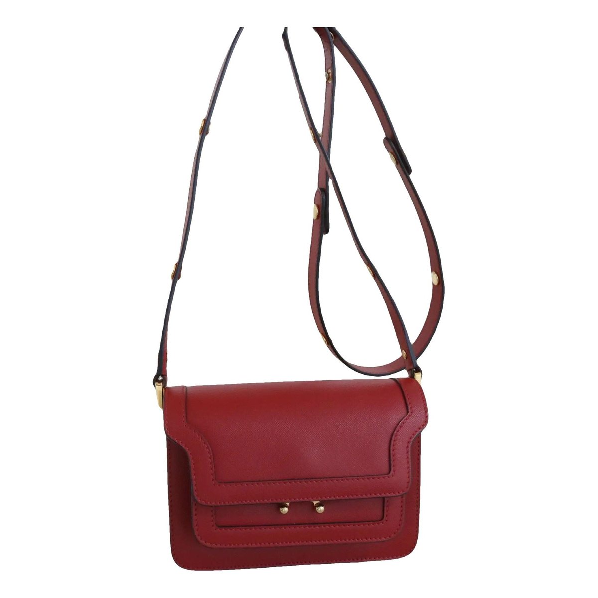 Trunk leather crossbody bag