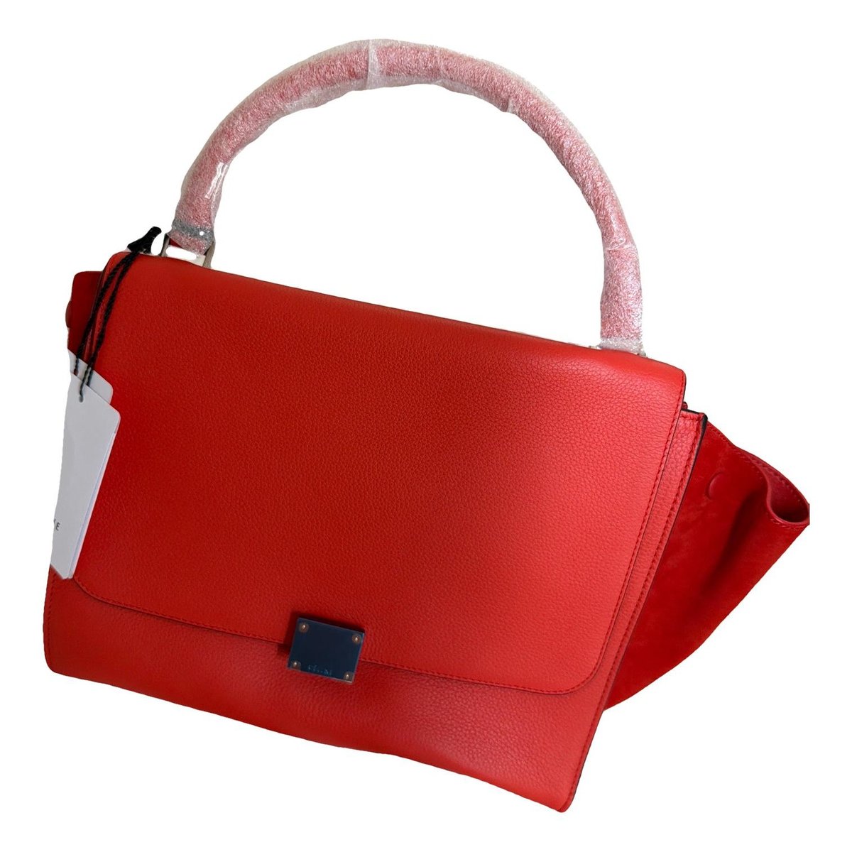Trapèze leather handbag