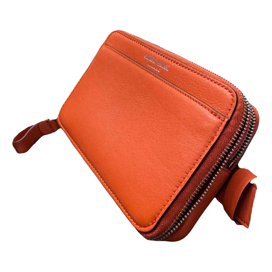 Leather clutch bag
