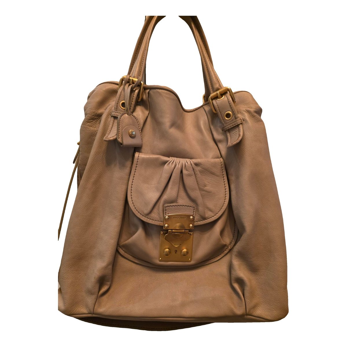 Coffer leather handbag