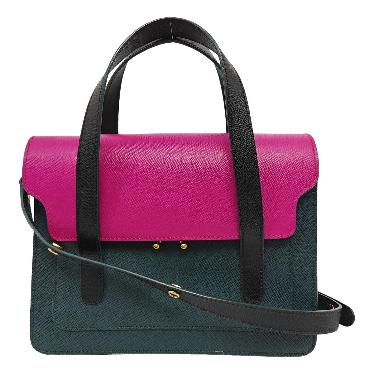 Trunk leather crossbody bag