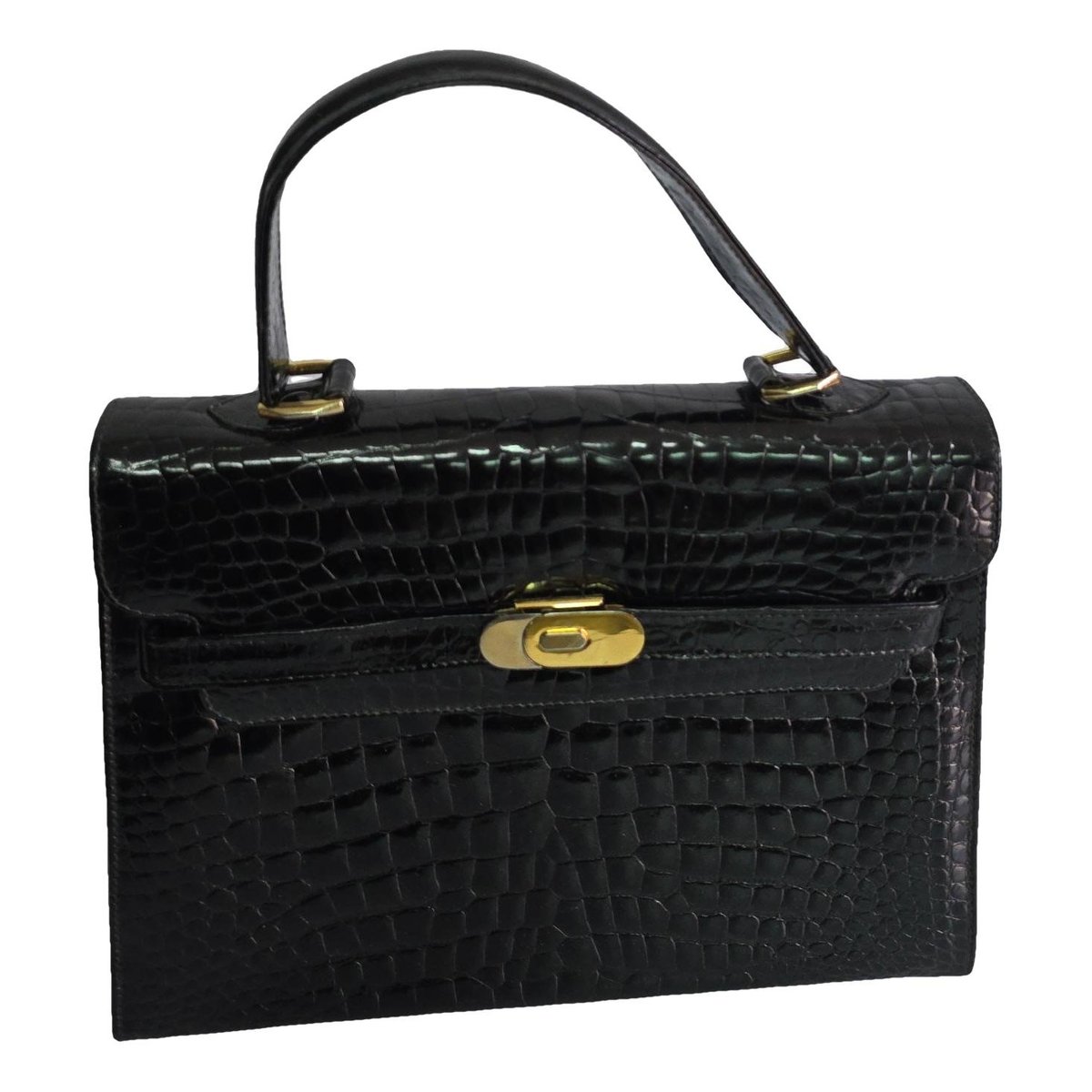 Ecossais patent leather handbag