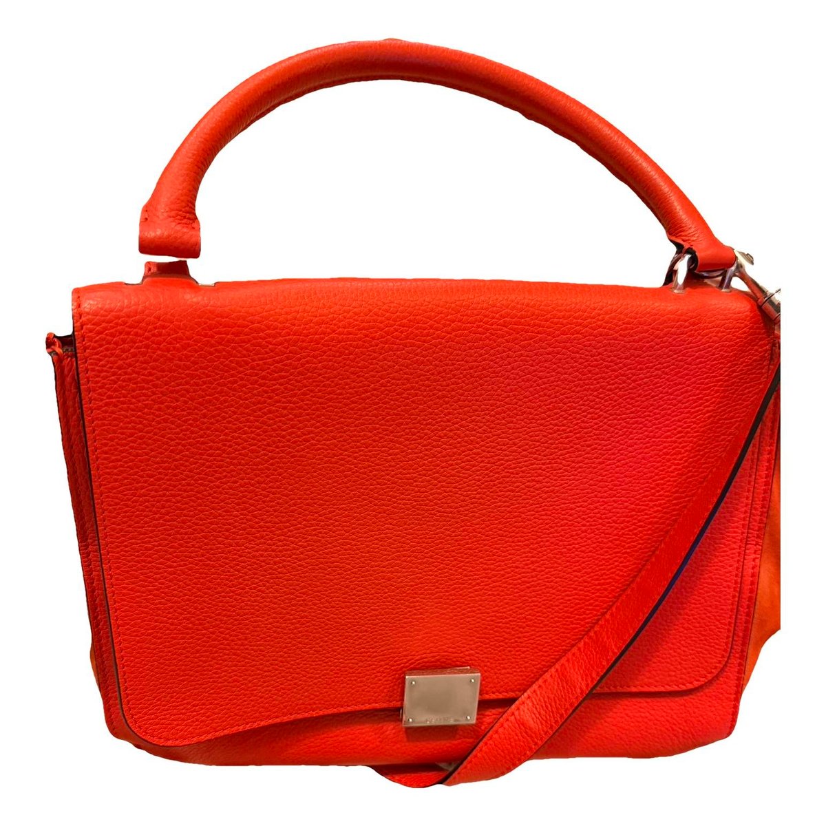 Trapèze leather handbag