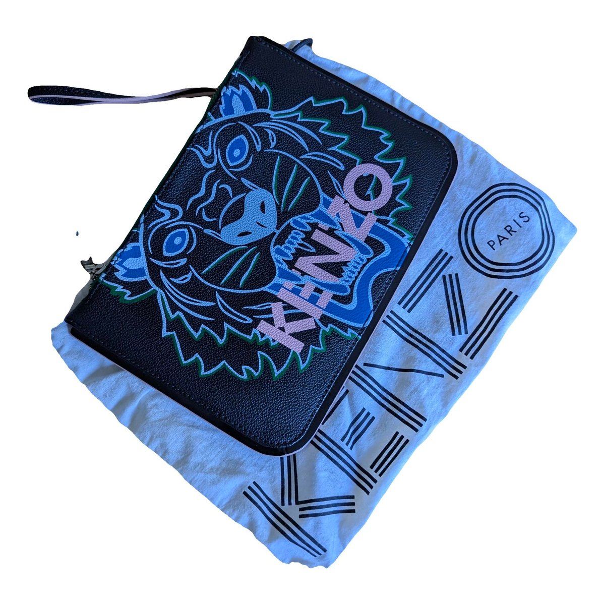 Tiger leather clutch bag