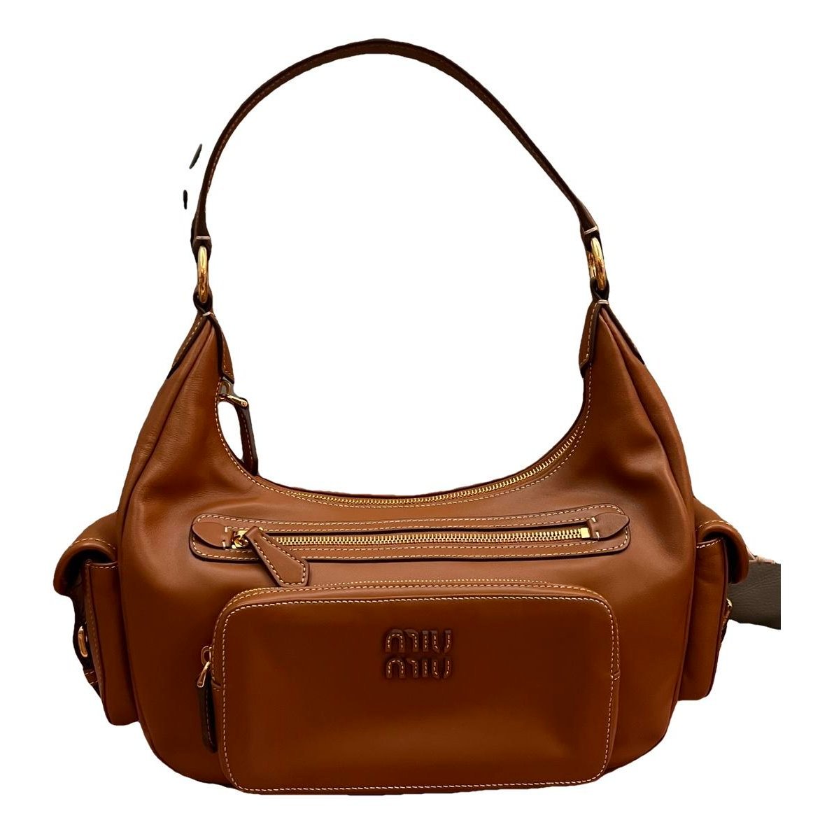 Pocket leather handbag