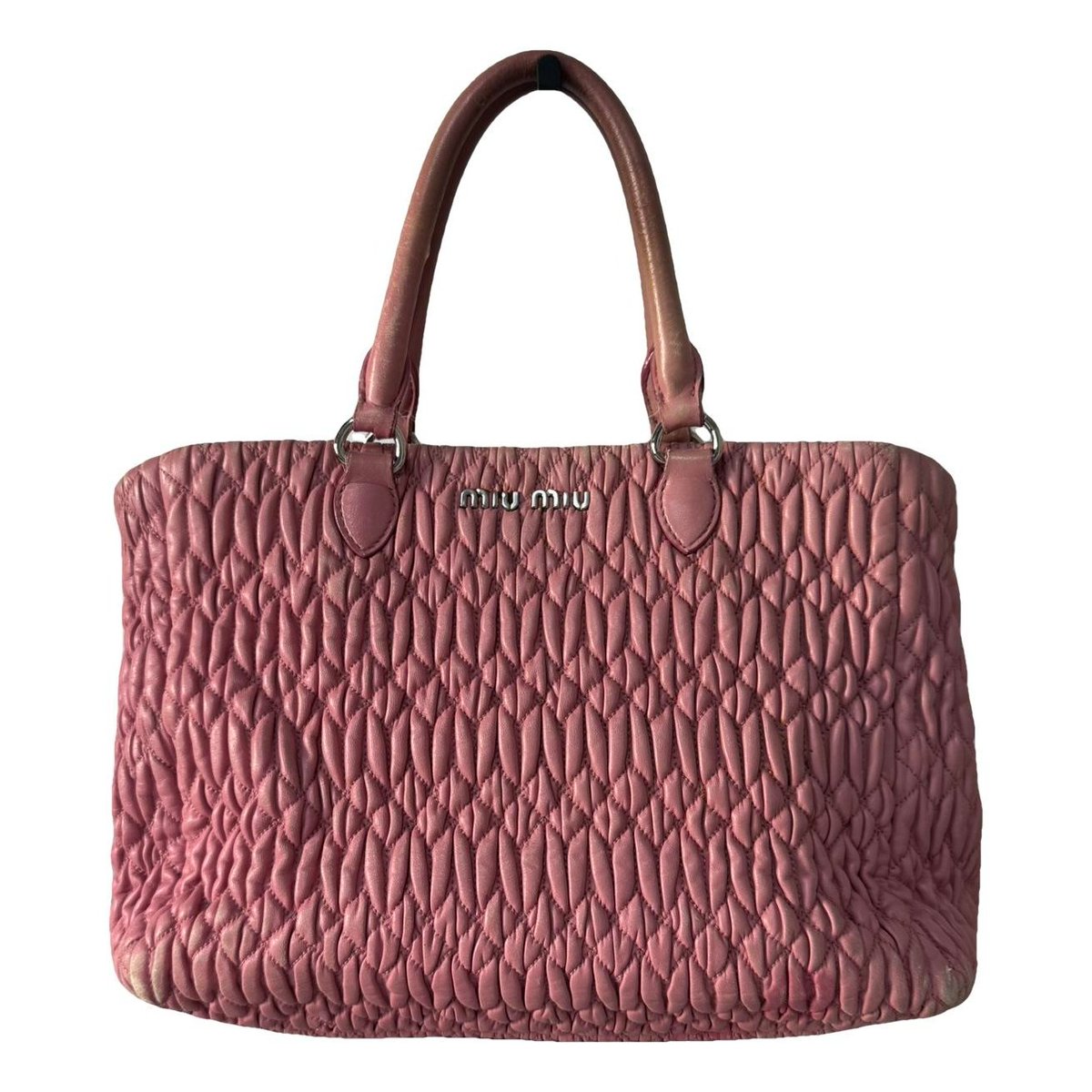 Miu Crystal leather handbag