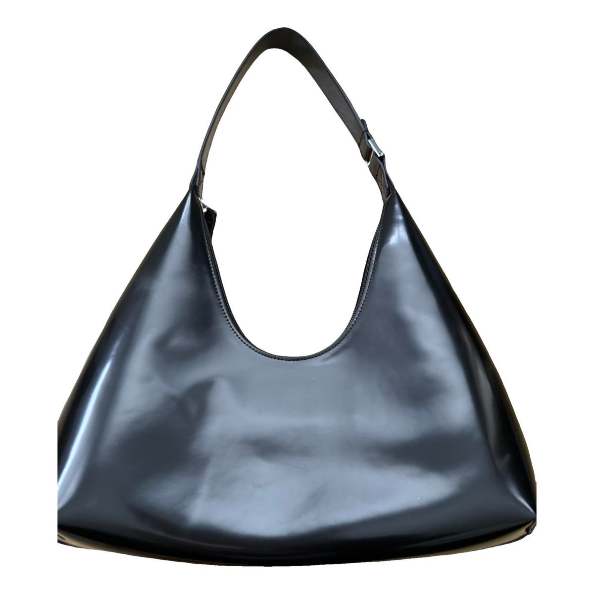 Amber patent leather handbag